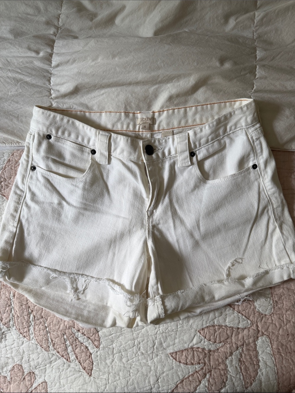 j. crew White Denim Women's Shorts